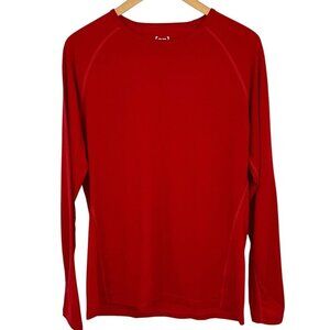 SN Super.Natural Base Layer Top Red Size S Long Sleeve Pullover Wool Blend